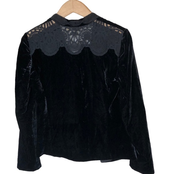 Mika Mendel Velour Open Front Blazer with Crochet detail XS - Picture 6 of 11